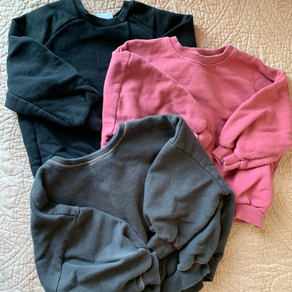 Zara Kids Sweatshirt Bundle - 3 solid colors